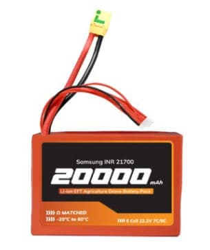 Samsung A Grade INR 21700-50S 22.2V 20000mAh 9C 6s4p 140A/180A Discharge Li-ion Drone Battery Pack for EFT Agriculture Drone