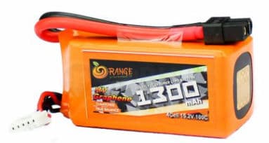 Orange 14.8V 1300mAh 100C 4S Graphene Lithium Polymer Battery Pack