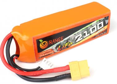 Orange 9.9V 2100mAh 30C 3S Lithium Iron Phosphate (LiFePO4) Battery Pack - Thumbnail 3