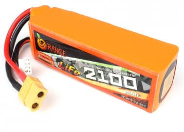Orange 9.9V 2100mAh 30C 3S Lithium Iron Phosphate (LiFePO4) Battery Pack - Thumbnail 4