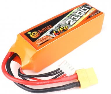 Orange 9.9V 2100mAh 30C 3S Lithium Iron Phosphate (LiFePO4) Battery Pack - Thumbnail 5