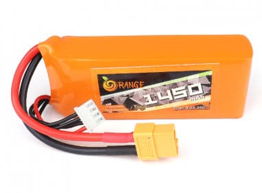 Orange 9.9V 1450mAh 30C 3S Lithium Iron Phosphate (LiFePO4) Battery Pack