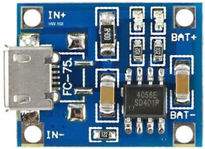 TP4056/TC4056 1A Li-Ion Lithium Battery Charging Module – Micro B USB - Thumbnail 2