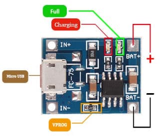 TP4056/TC4056 1A Li-Ion Lithium Battery Charging Module – Micro B USB - Thumbnail 4