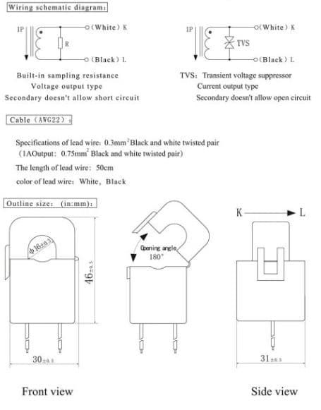 YHDC SCT016S 200A 100mA Split Core Current Transformer - Thumbnail 4