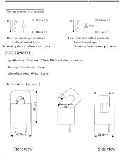 YHDC SCT010 50A 50mA Split Core Current Transformer - Thumbnail 6