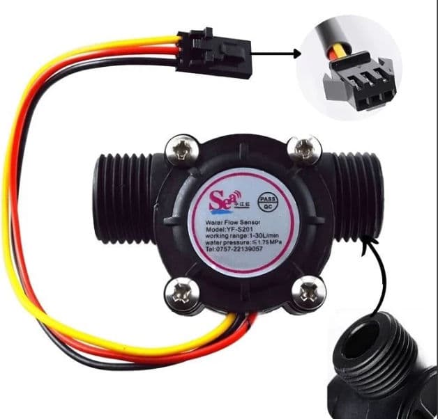 1/2 Inch Water Flow Sensor - YF-S201 - Thumbnail 2