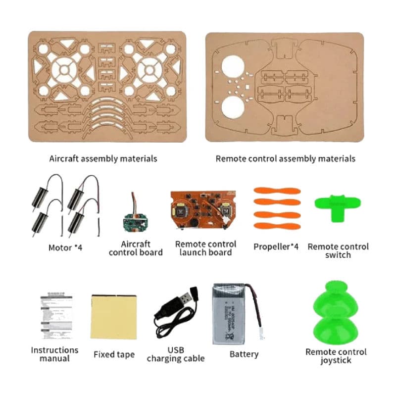 XYQ 2 DIY Drone Quadcopter Wooden Assembly Kit - Thumbnail 5