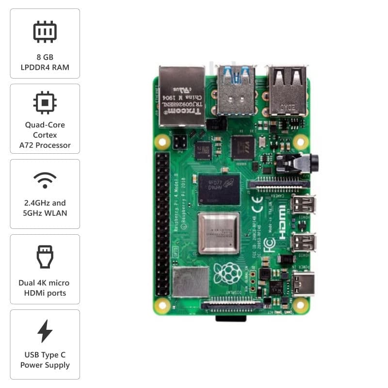 Raspberry Pi 4 Model B with 8GB RAM - Thumbnail 5